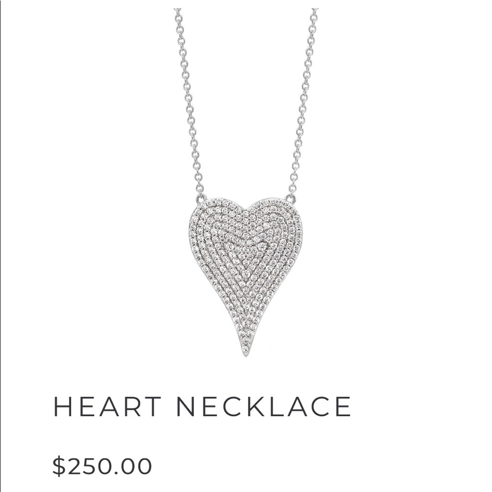 Jennifer Miller White Gold Plated Heart Necklace